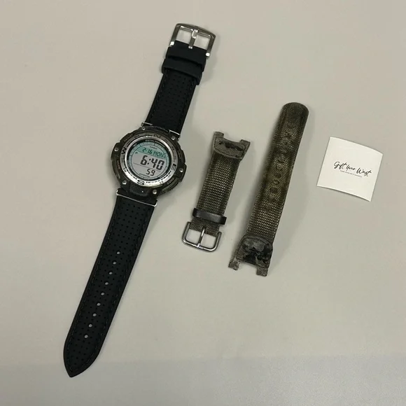 Casio SGW100B-3V Digital Twin Sensor Black & Green 48mm Resin Men’s Sport Watch - Picture 3 of 12